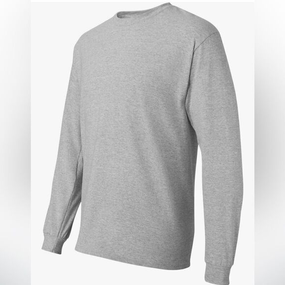 4-Pack Hanes Men's Essentials Long Sleeve T-Shirt Pack, Crewneck Cotton Tees - Picture 2 of 8